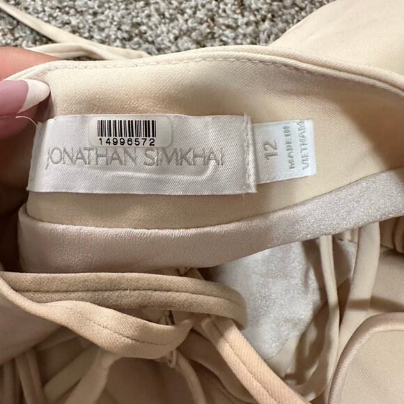 JONATHAN SIMKHAI Women's Eilish Mini Dress Size 12 In Biscotti - Picture 11 of 16